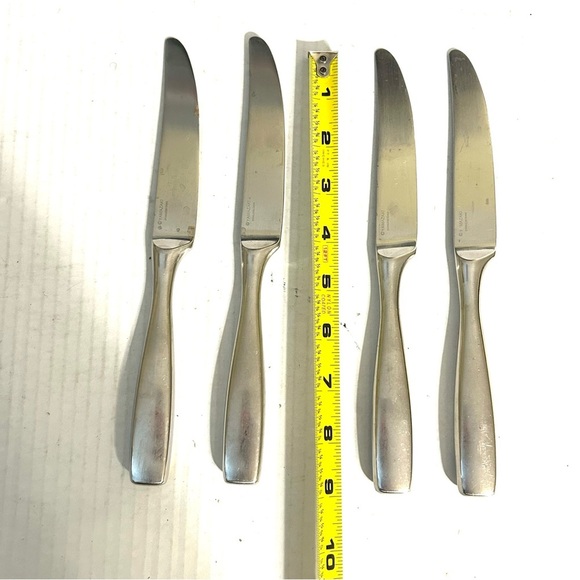 4 Piece Lot Yamazaki MEDIAN Stainless Butter / Dinner Knives - Picture 6 of 7